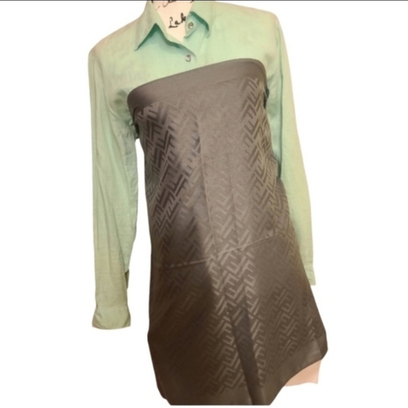 🧧Great Fendi Zucca Silk & Cashmere Shawl/Cover-up 🎗+GIFT - Picture 10 of 14